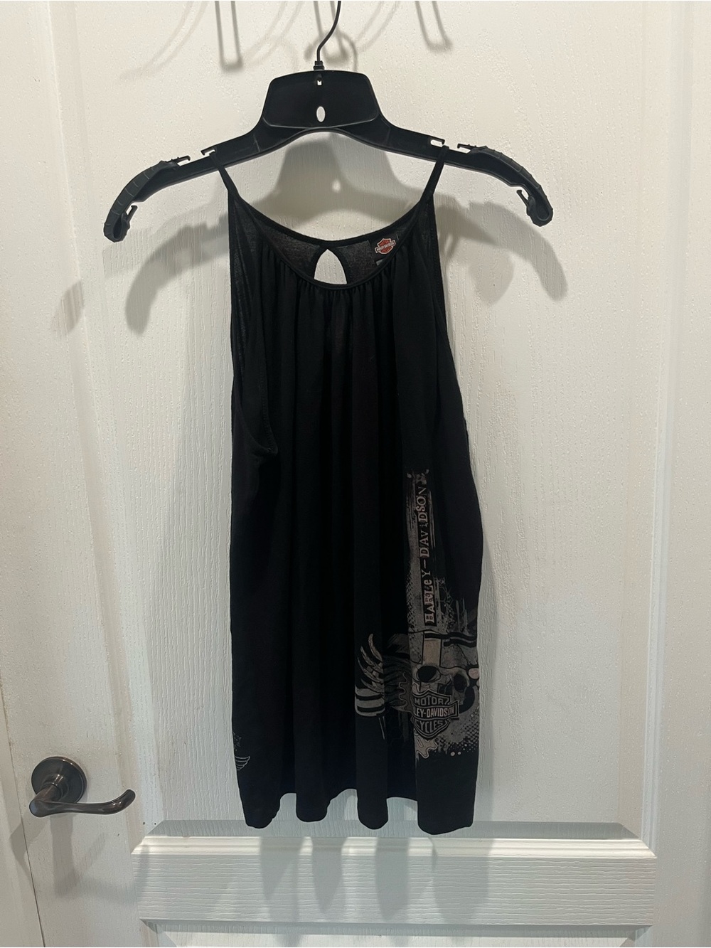 Harley-Davidson Black Mini Tank Dress with Skull Graphic